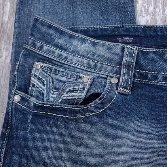 Vigoss Jeans Womens 16 Blue Dublin Boyfriend Fit Medium Denim Mid Rise Pants - Picture 5 of 8